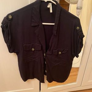 Crop top button up blouse.